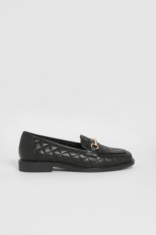 boohoo Quilted Bar Detail Loafers 2