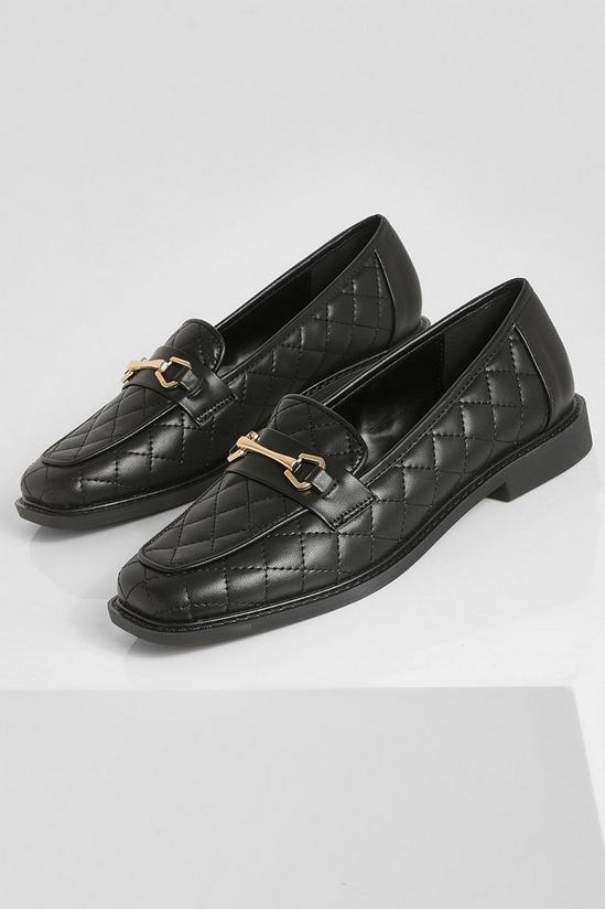 boohoo Quilted Bar Detail Loafers 3