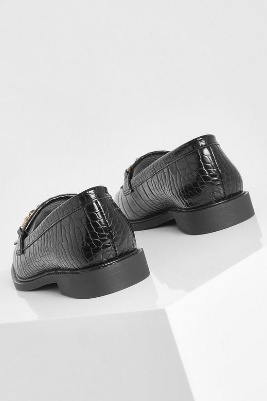 boohoo Croc Chain Detail Loafers 4
