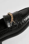 boohoo Croc Chain Detail Loafers thumbnail 5