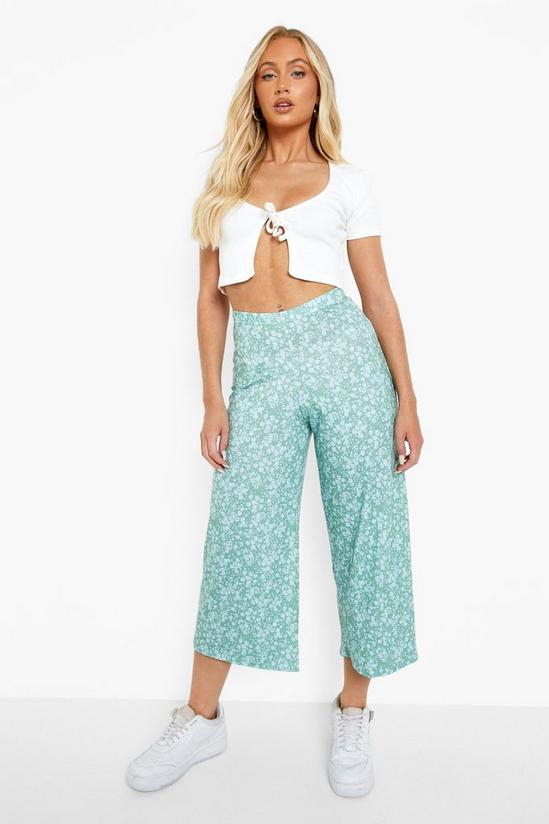 boohoo Ditsy Floral Print Jersey Culotte 3