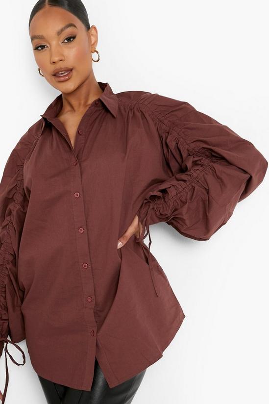 boohoo Ruched Sleeve Oversized Shirt 4