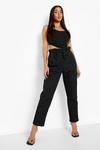 boohoo Quilted Paperbag Waist Cigarette Trouser thumbnail 1
