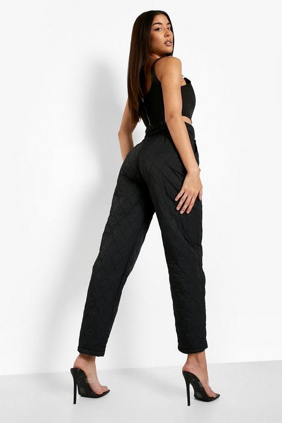 boohoo Quilted Paperbag Waist Cigarette Trouser 2