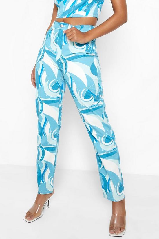boohoo Abstract Printed Boyfriend Jeans 4
