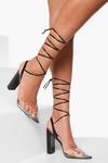 boohoo Clear Strappy Patent Court Shoes thumbnail 1