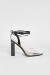 boohoo Clear Strappy Patent Court Shoes thumbnail 2