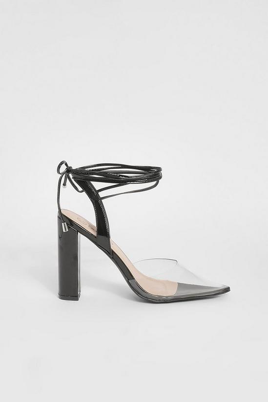 boohoo Clear Strappy Patent Court Shoes 2