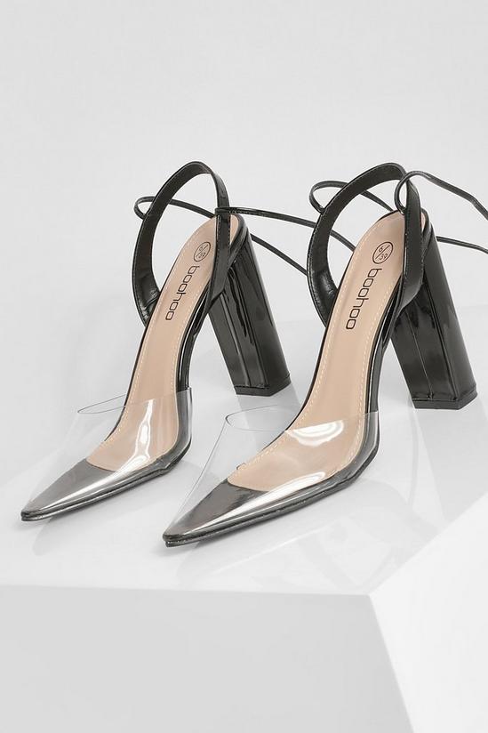 boohoo Clear Strappy Patent Court Shoes 3
