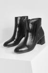 boohoo Low Block Heel Croc Shoe Boots thumbnail 3