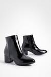 boohoo Low Block Heel Patent Shoe Boots thumbnail 2