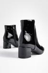 boohoo Low Block Heel Patent Shoe Boots thumbnail 4