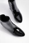 boohoo Low Block Heel Patent Shoe Boots thumbnail 5
