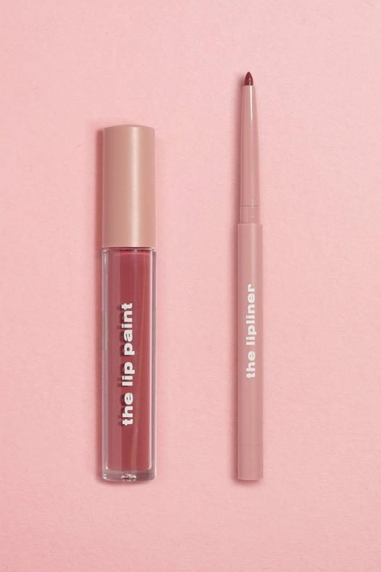 boohoo Liquid Lipstick and Lip Liner Set - Mauve pink 1