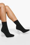 boohoo Wide Fit Clear Heel Sock Boot thumbnail 2