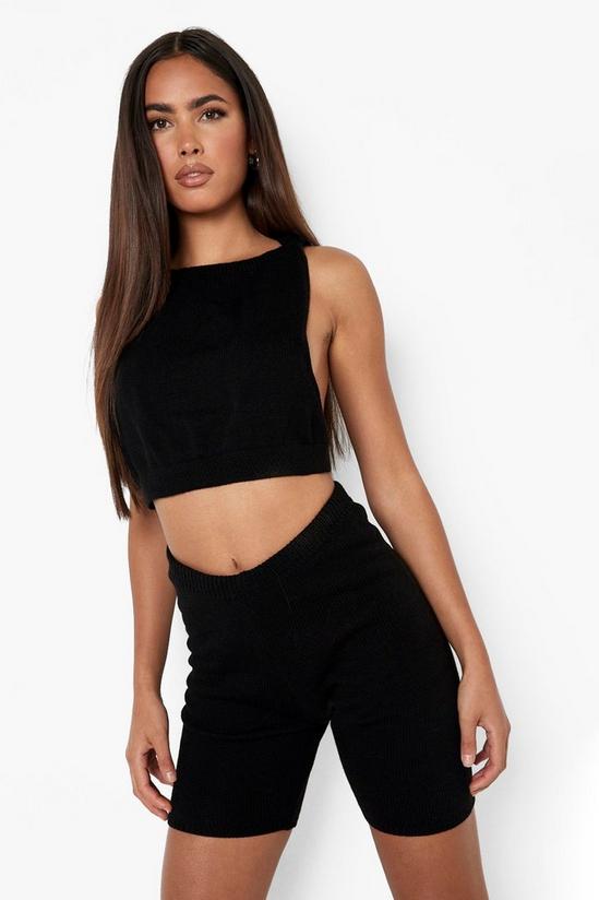 boohoo Knitted Racer And Shorts Set 1