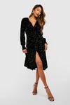 boohoo Sequin Wrap Belted Midi Party Dress thumbnail 3