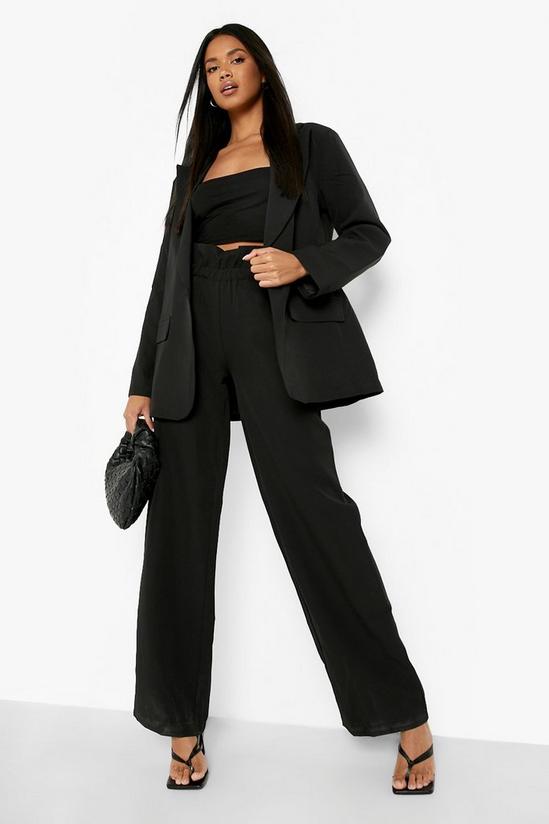 boohoo Relaxed Paperbag Waist Wide Leg Trousers 1