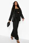 boohoo Relaxed Paperbag Waist Wide Leg Trousers thumbnail 4