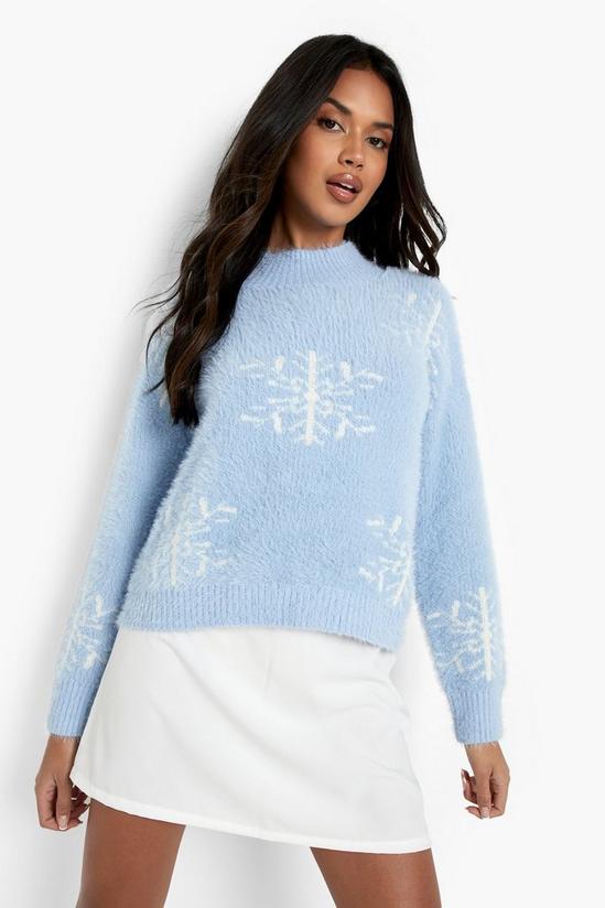 boohoo Snowflake Fluffy Knit Christmas Jumper 3