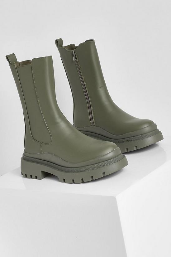 boohoo Chunky Sole Rubber Chelsea Boots 3