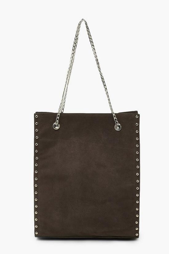 boohoo Studded Tote Bag With Chain Detail 1