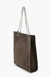 boohoo Studded Tote Bag With Chain Detail thumbnail 2