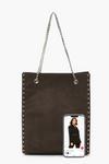 boohoo Studded Tote Bag With Chain Detail thumbnail 4