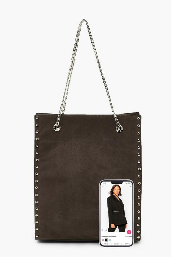 boohoo Studded Tote Bag With Chain Detail 4