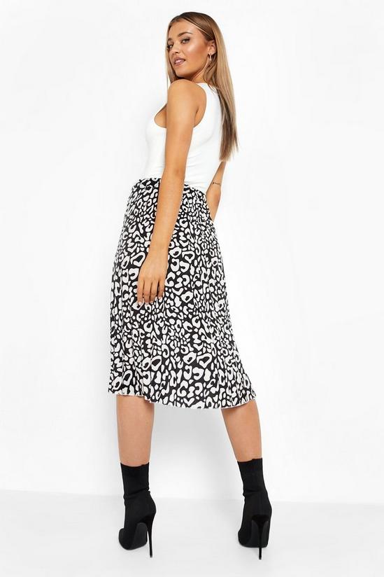 boohoo Leopard Print Pleated Midi Skirt 2