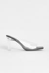 boohoo Wide Fit Clear Square Toe Heeled Mules thumbnail 2