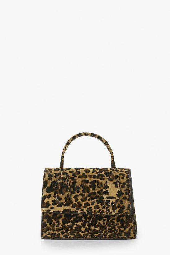boohoo Mini Grab Leopard Suede Bag 1