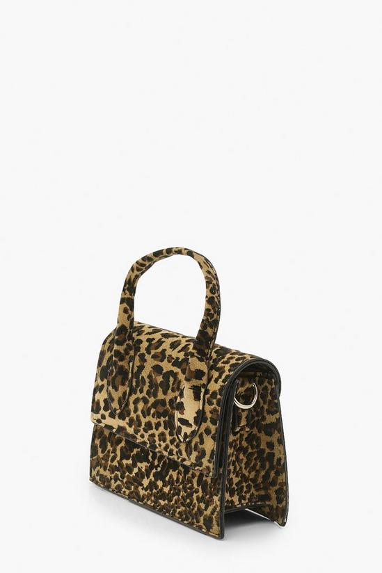 boohoo Mini Grab Leopard Suede Bag 2