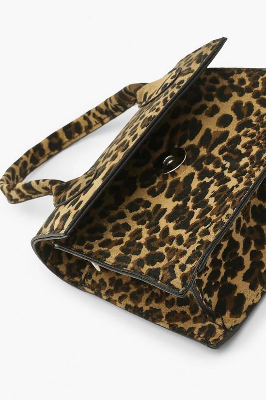 boohoo Mini Grab Leopard Suede Bag 3