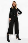 boohoo Belted Wide Leg Culottes thumbnail 1