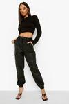 boohoo Cargo Belted Pu Jogger Trouser thumbnail 1