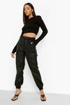boohoo Cargo Belted Pu Jogger Trouser thumbnail 3