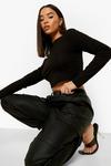 boohoo Cargo Belted Pu Jogger Trouser thumbnail 4