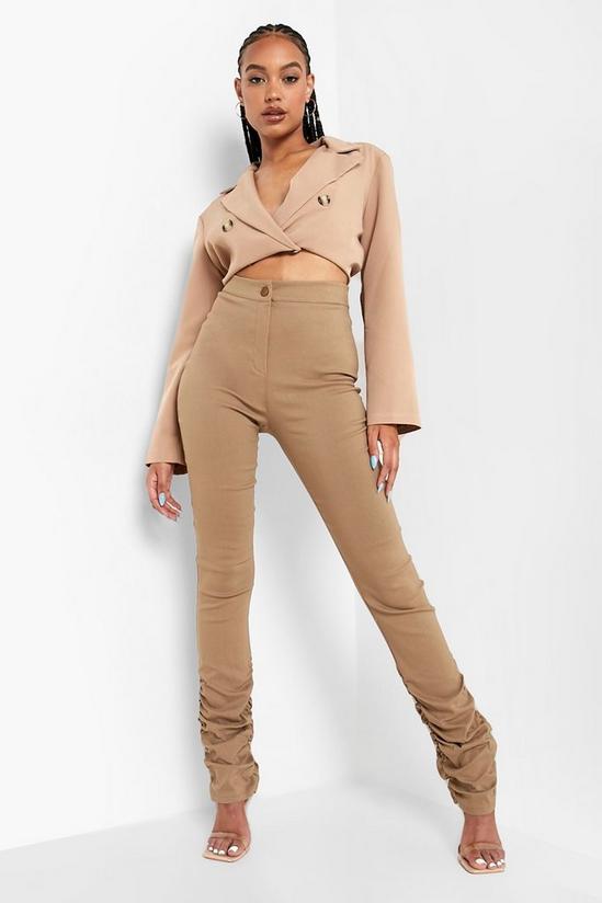 boohoo Ruched Hem Formal Woven Trousers 1