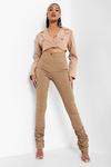boohoo Ruched Hem Formal Woven Trousers thumbnail 4
