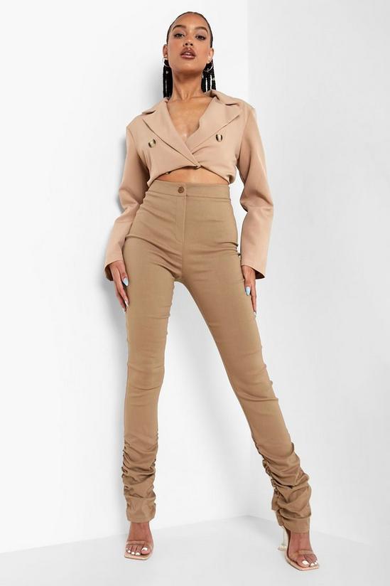 boohoo Ruched Hem Formal Woven Trousers 4