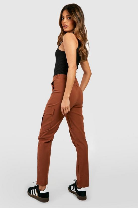 boohoo Stretch Woven Pocket Cargo Casual Trousers 2