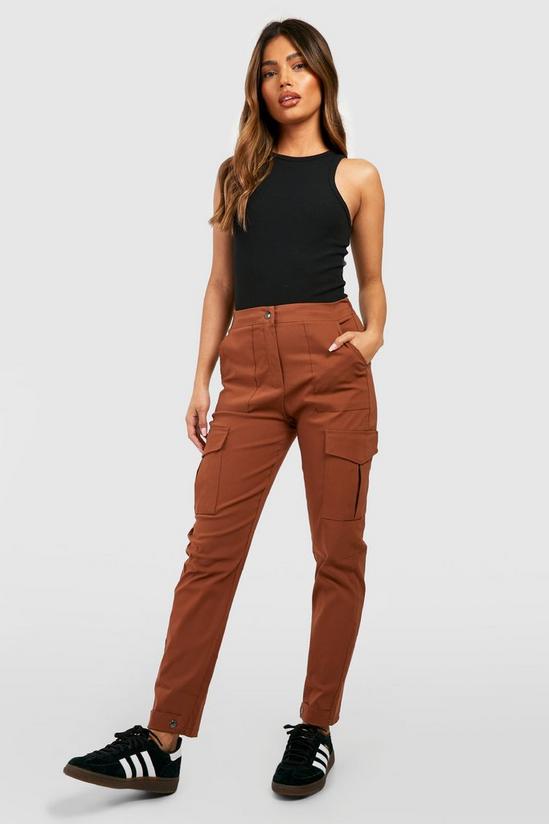 boohoo Stretch Woven Pocket Cargo Casual Trousers 3