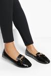 boohoo Wide Fit Patent Croc Double Bar Loafers thumbnail 1