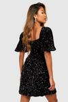 boohoo Sequin Puff Sleeve Square Neck Smock Party Dress thumbnail 2
