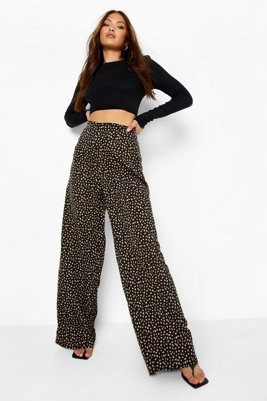 boohoo Leopard Woven Wide Leg Trouser 3