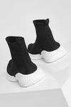 boohoo Wide Fit Chunky Sole Knitted Sock Trainers thumbnail 4