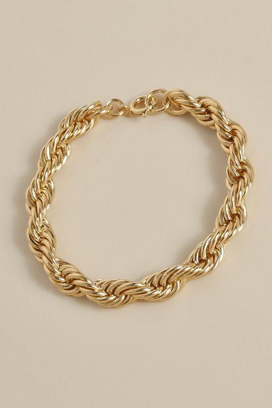 boohoo Chunky Twist Gold Bracelet 1