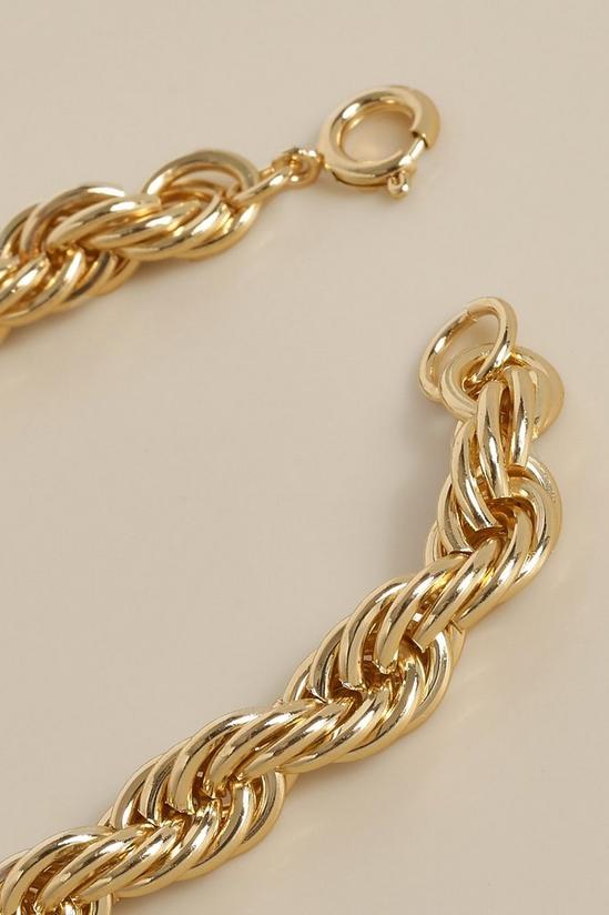 boohoo Chunky Twist Gold Bracelet 2