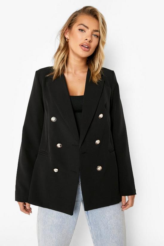 boohoo Gold Button Double Breasted Blazer 1